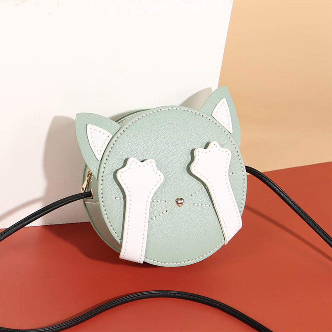 CUCUBIRD Vegan Leather Lady Kitty Crossbody Bag DIY Kit Light green 