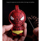 CUCUBIRD Sheep Leather Spiderman Keychain DIY Kit  