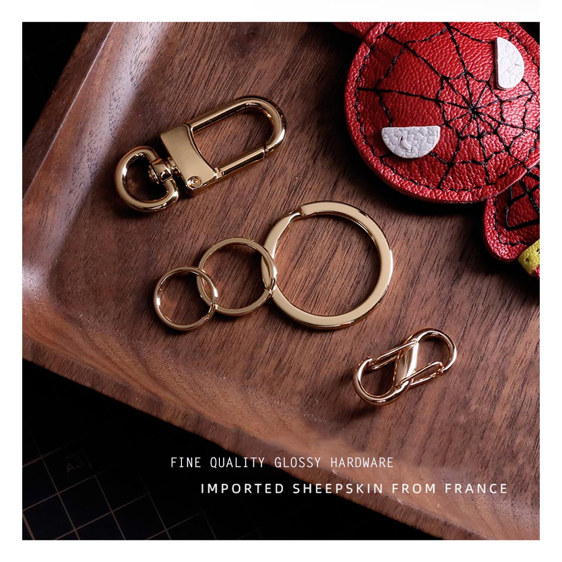 CUCUBIRD Sheep Leather Spiderman Keychain DIY Kit  