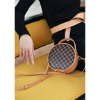 CUCUBIRD Top Grain Leather Checker Mini Round Bag DIY Kit  