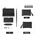 CUCUBIRD Top Grain Leather Men Clutch Bag DIY Kit Black 