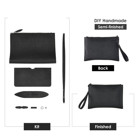 Kit de bricolage de pochette pour hommes en cuir de première qualité 