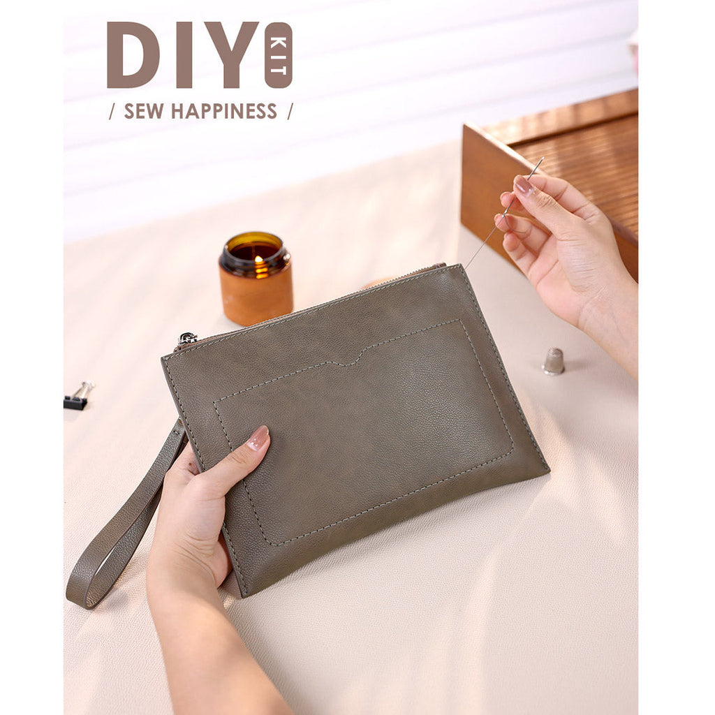 CUCUBIRD Top Grain Leather Men Clutch Bag DIY Kit  