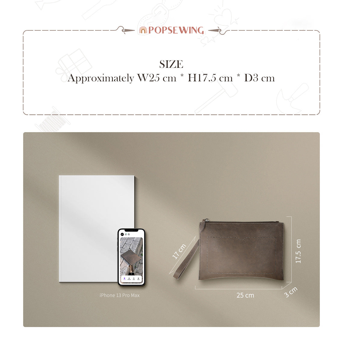 CUCUBIRD Top Grain Leather Men Clutch Bag DIY Kit  