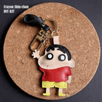 CUCUBIRD Sheep Leather Crayon Shin-chan Keychain DIY Kit  