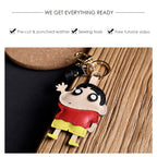CUCUBIRD Sheep Leather Crayon Shin-chan Keychain DIY Kit  