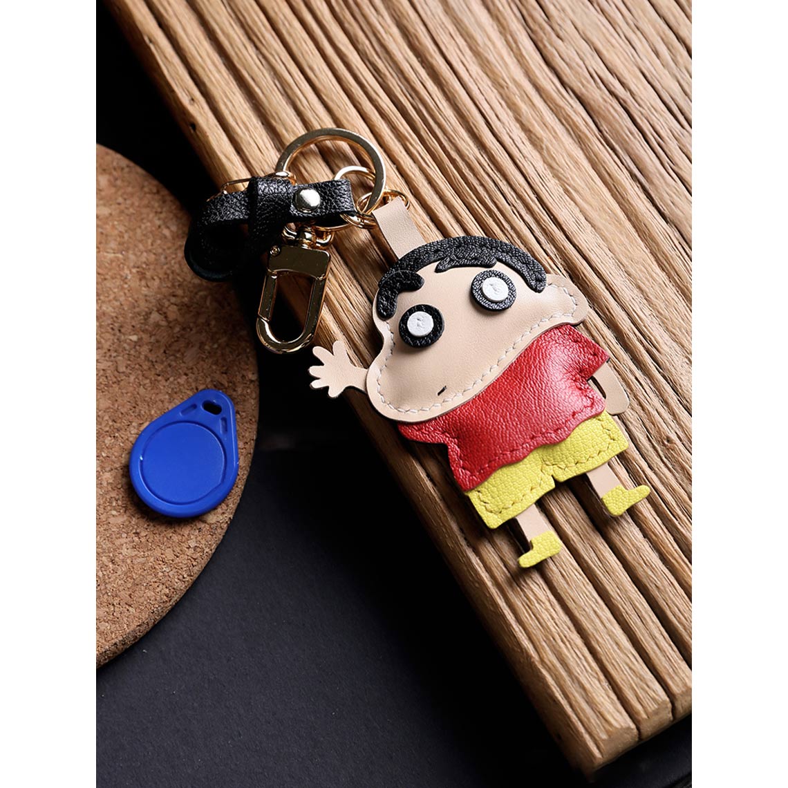 CUCUBIRD Sheep Leather Crayon Shin-chan Keychain DIY Kit  