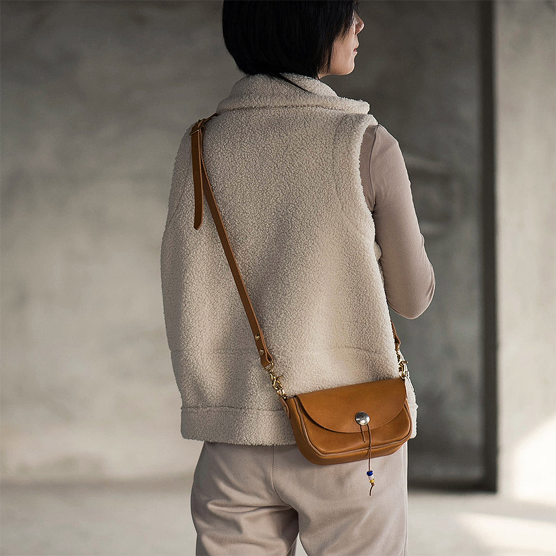 CUCUBIRD Full Grain Leather Vintage Crossbody Bag DIY Kit  