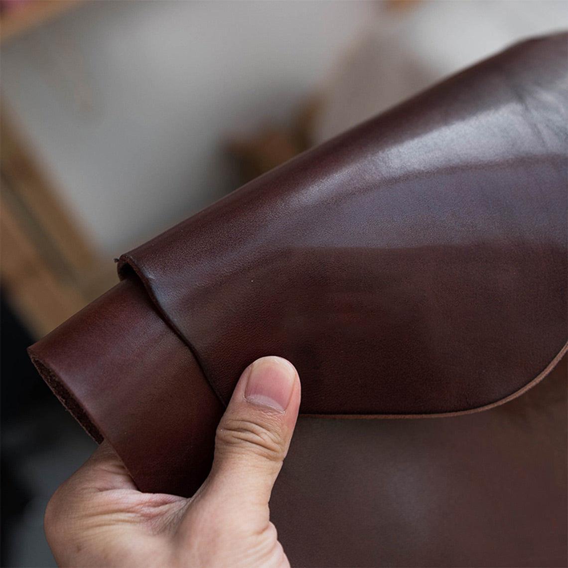 CUCUBIRD Full Grain Leather Women Round Satchel Bag DIY Kit Heritage Brown 