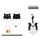 CUCUBIRD Sheep Leather Border Collie Dog Keychain Charm DIY Kit Charm 