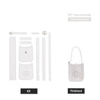 CUCUBIRD Top Grain Leather Mini Pouch Bag Charm DIY Kit White 