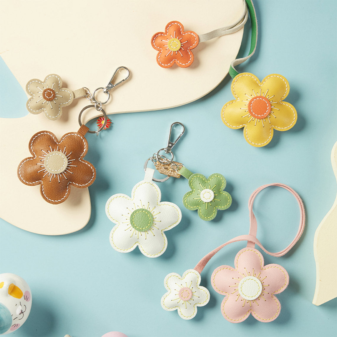 Sheep Leather Flowers Charm DIY Kits - CUCUBIRD