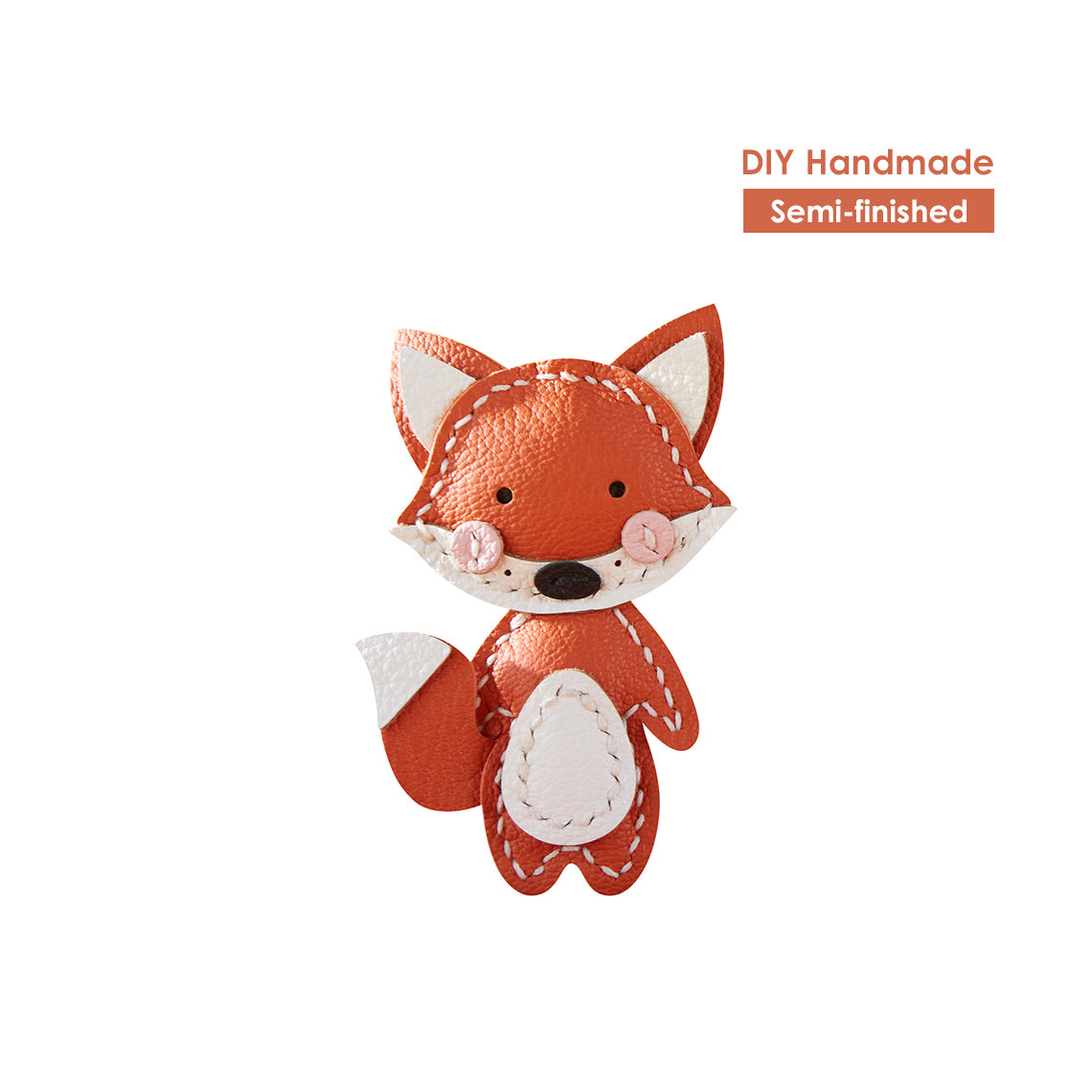 CUCUBIRD Sheep Leather Little Fox Keychain DIY Kit  