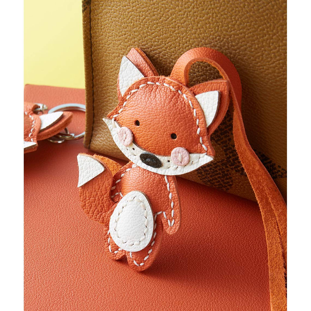 CUCUBIRD Sheep Leather Little Fox Keychain DIY Kit  