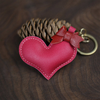 Sheep Leather Loving Heart Keychain DIY Kit - CUCUBIRD