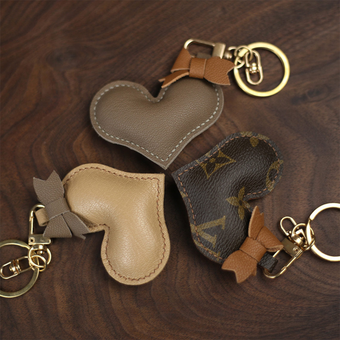 Sheep Leather Loving Heart Keychain DIY Kit - CUCUBIRD