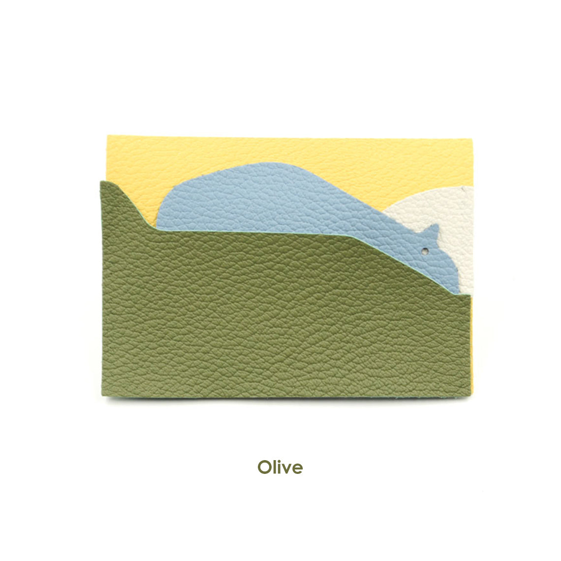 CUCUBIRD Top Grain Leather Hippo Card Holder DIY Kit Goat leather/Olive 