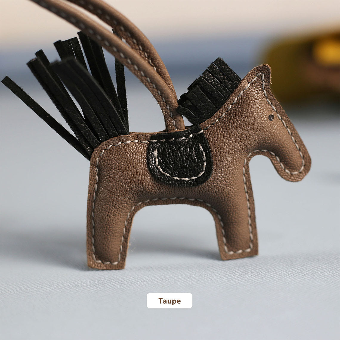 CUCUBIRD Sheep Leather Horse Bag Charm DIY Kit Taupe 