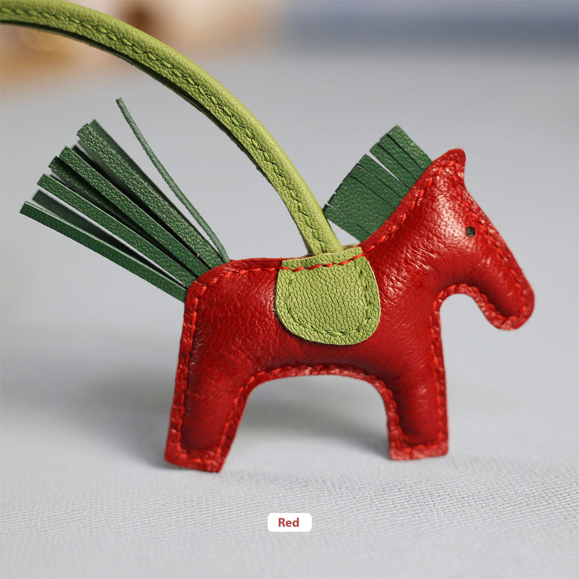 CUCUBIRD Sheep Leather Horse Bag Charm DIY Kit Red 