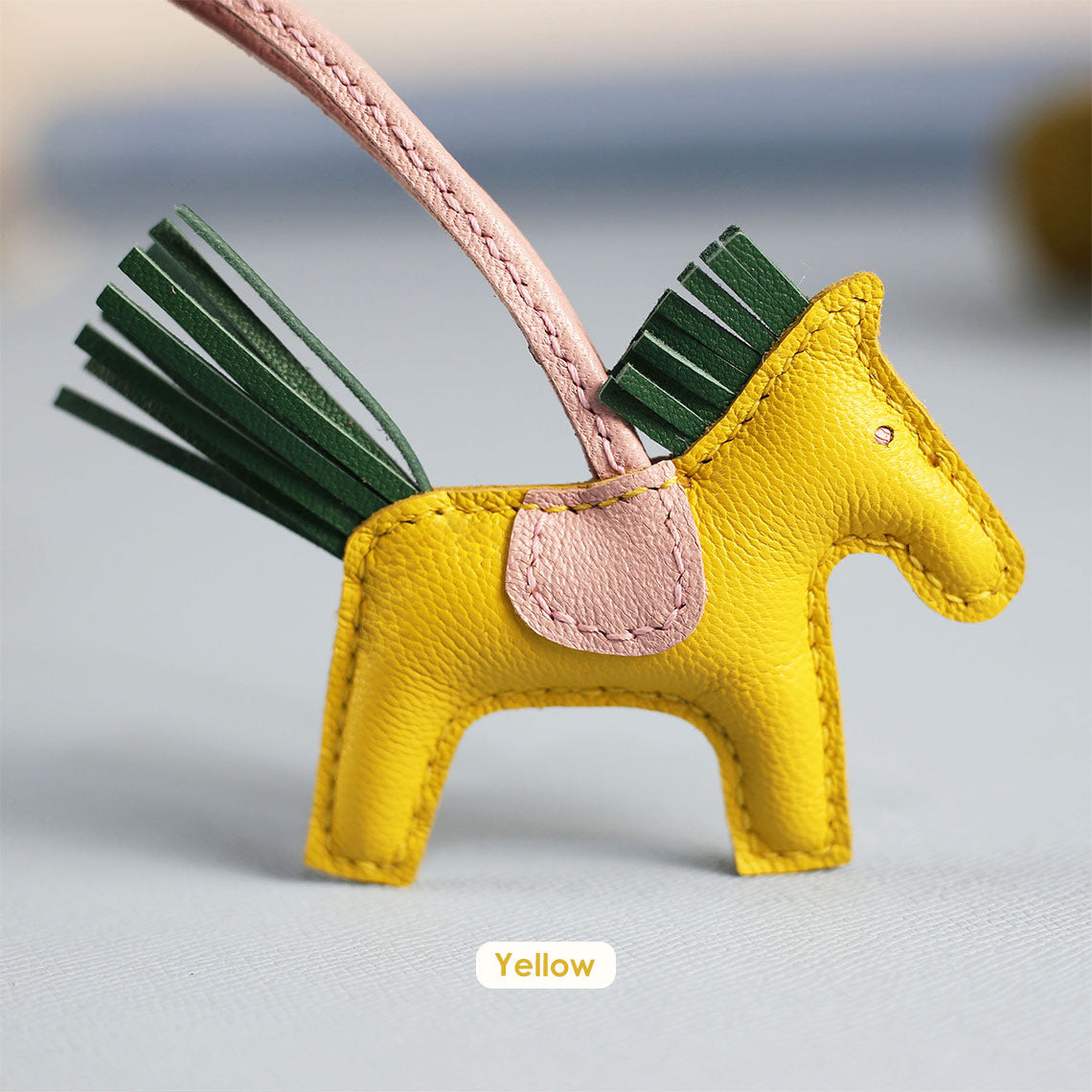 CUCUBIRD Sheep Leather Horse Bag Charm DIY Kit Yellow 