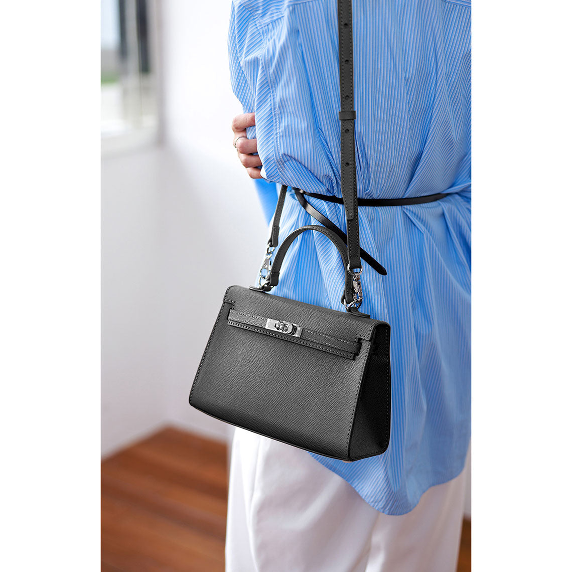 CUCUBIRD Top Grain Leather Inspired Sellier Kylie Bag DIY Kit Black 