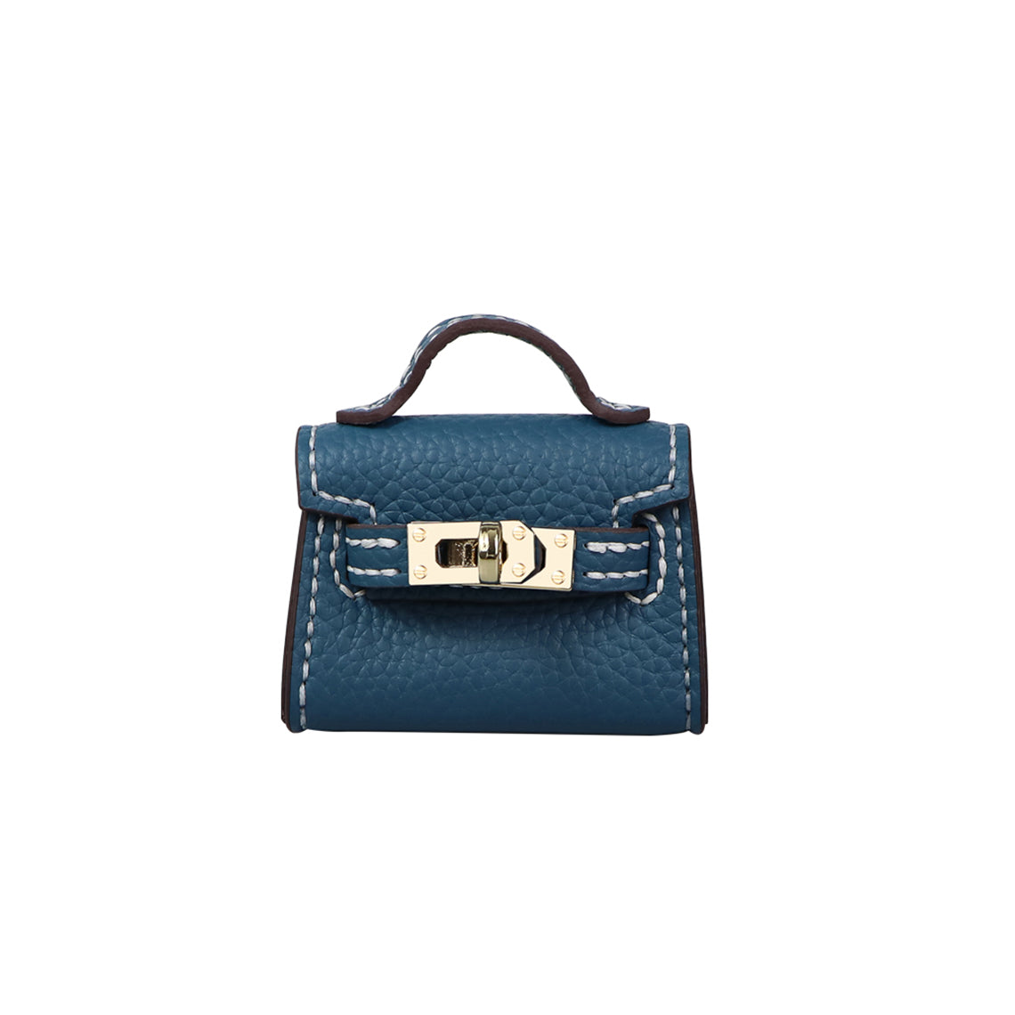 CUCUBIRD Top Grain Leather Mini Kylie Bag Charm DIY Kit Navy Blue 