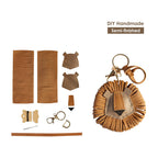 CUCUBIRD Sheep Leather Leo Lion Keychain DIY Kit  