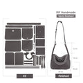CUCUBIRD Top Grain Leather Fashion Lindi Handbag DIY Kit Grey - Large 
