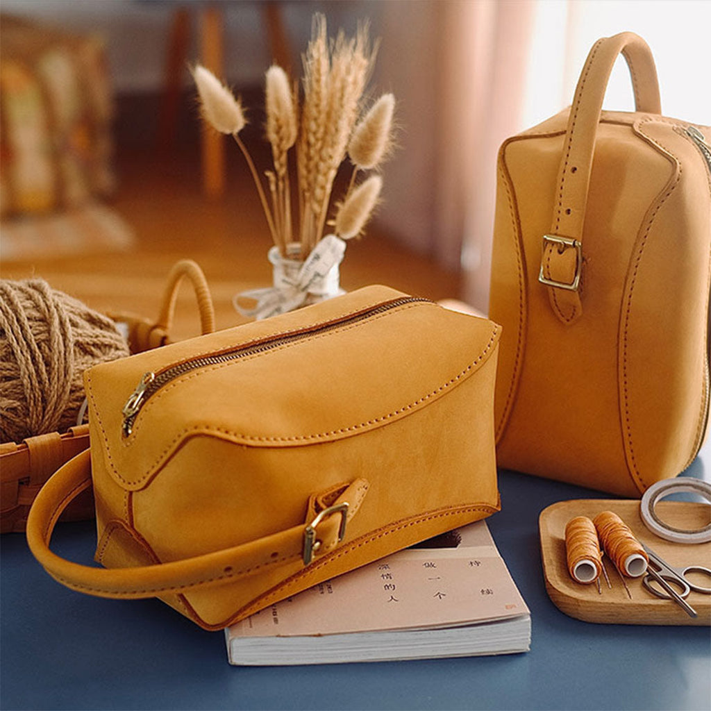 CUCUBIRD Nubuck Leather Makeup Bag & Toiletry Bag DIY Kit  