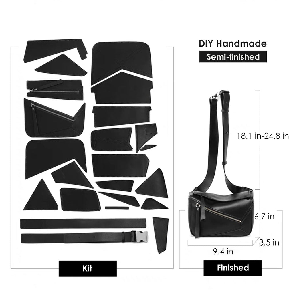 CUCUBIRD Leather Men Puzzle Crossbody Shoulder Bag DIY Kit  