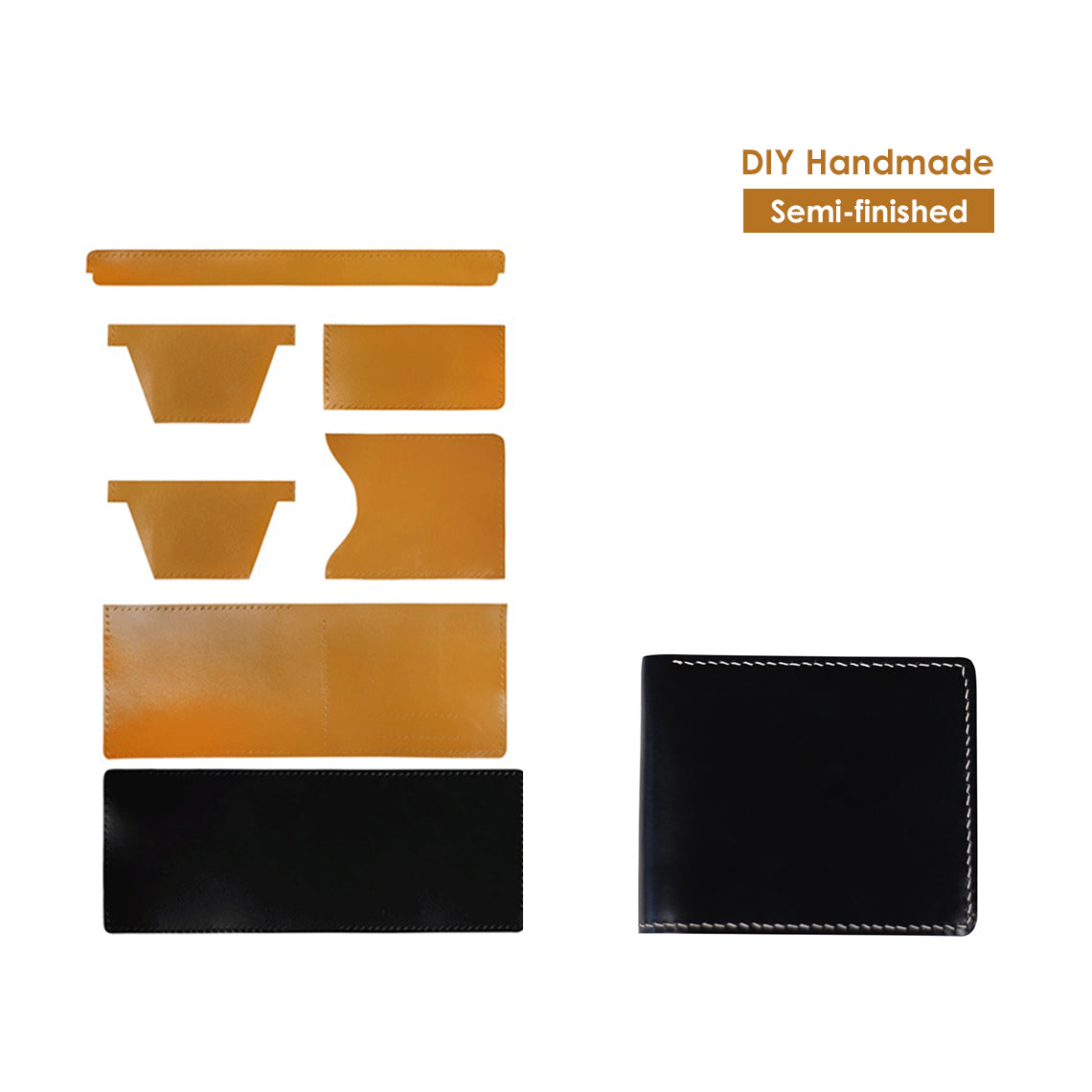 CUCUBIRD Full Grain Leather Slim Wallet DIY Kit  