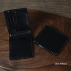 CUCUBIRD Full Grain Leather Slim Wallet DIY Kit A / Black 
