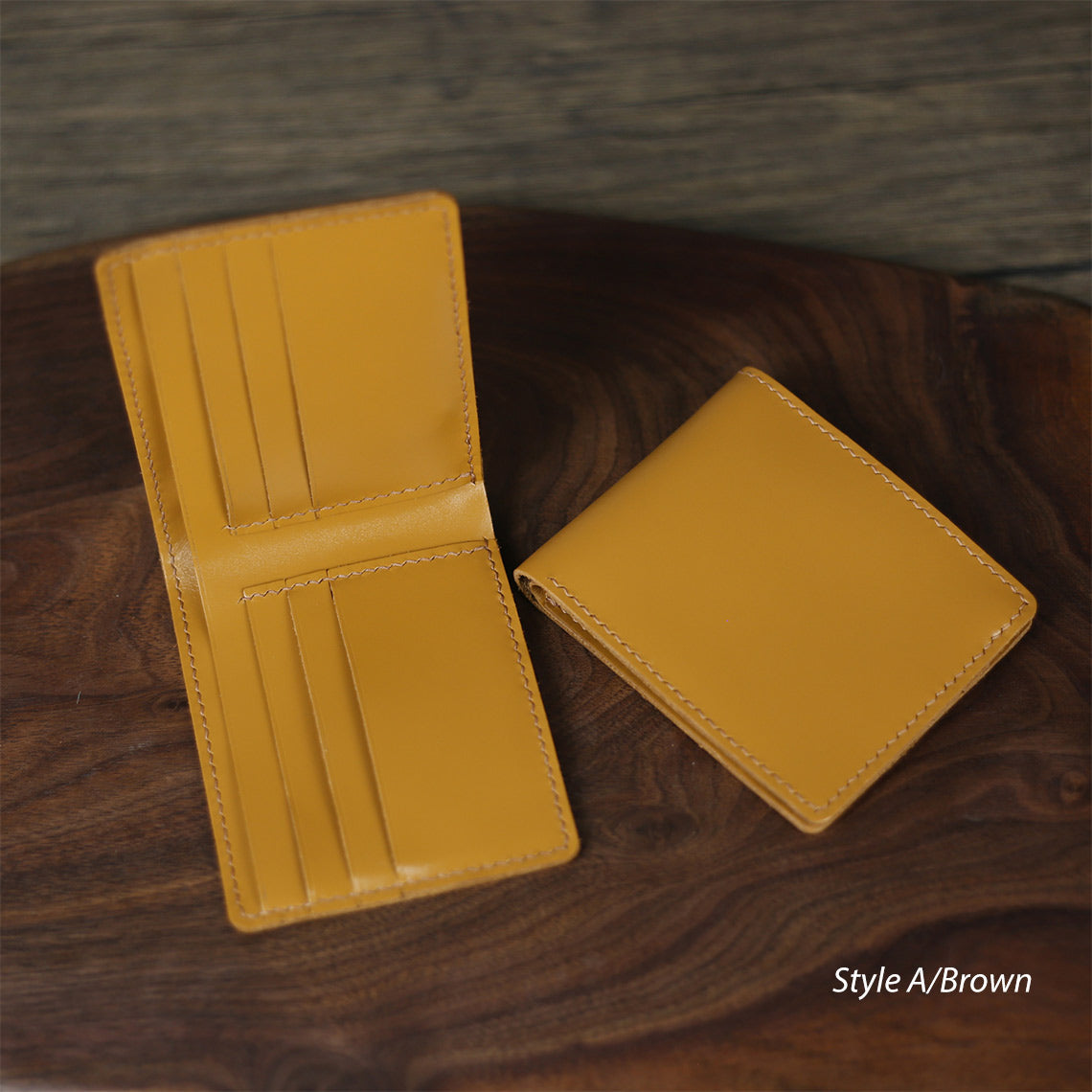 CUCUBIRD Full Grain Leather Slim Wallet DIY Kit A / Brown 