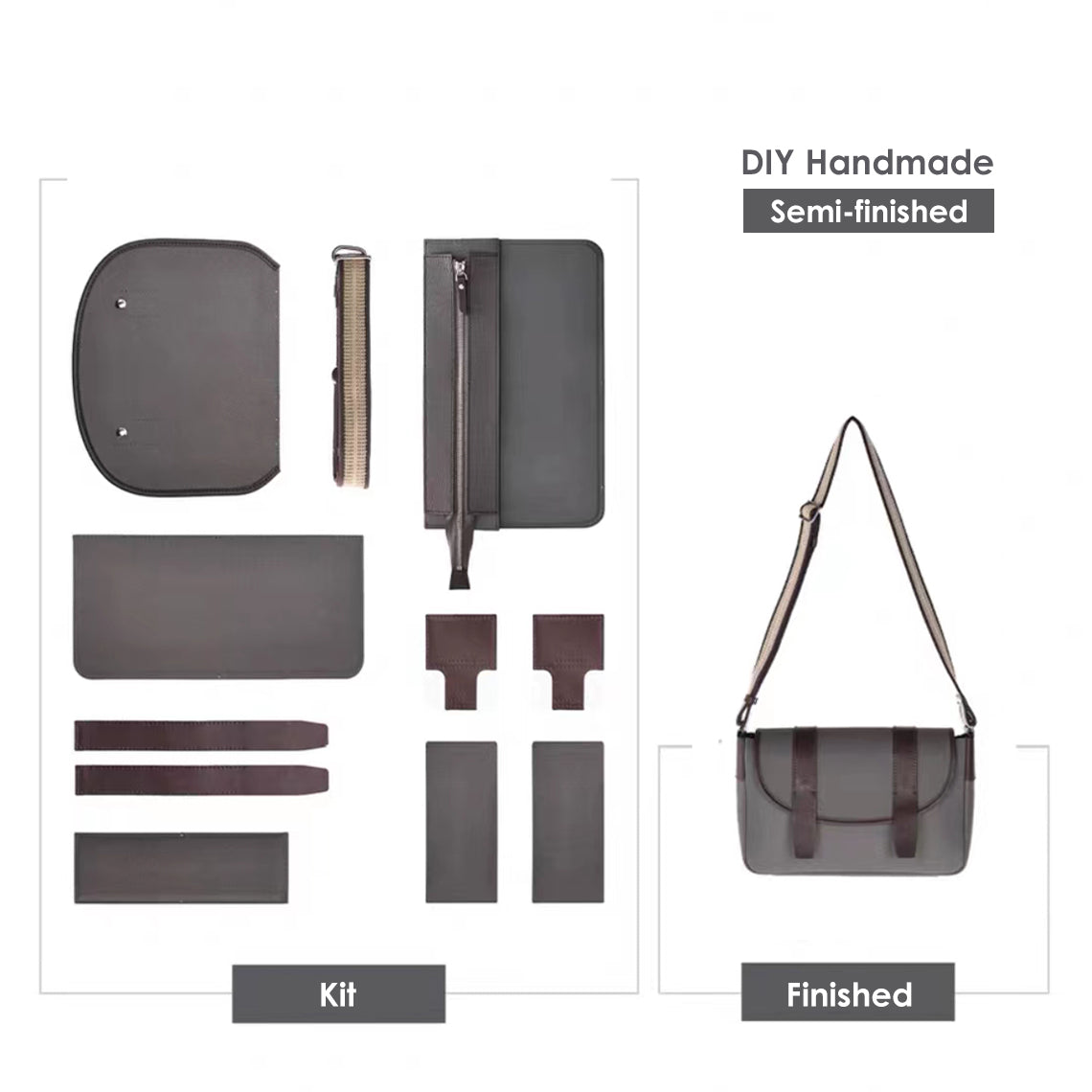 CUCUBIRD Leather Men Message Bag DIY Kit  
