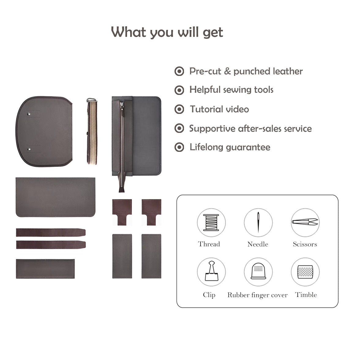 CUCUBIRD Leather Men Message Bag DIY Kit  
