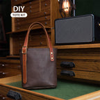 CUCUBIRD Full Grain Leather Mini Tote Bag DIY Kit Heritage Brown / With strap 