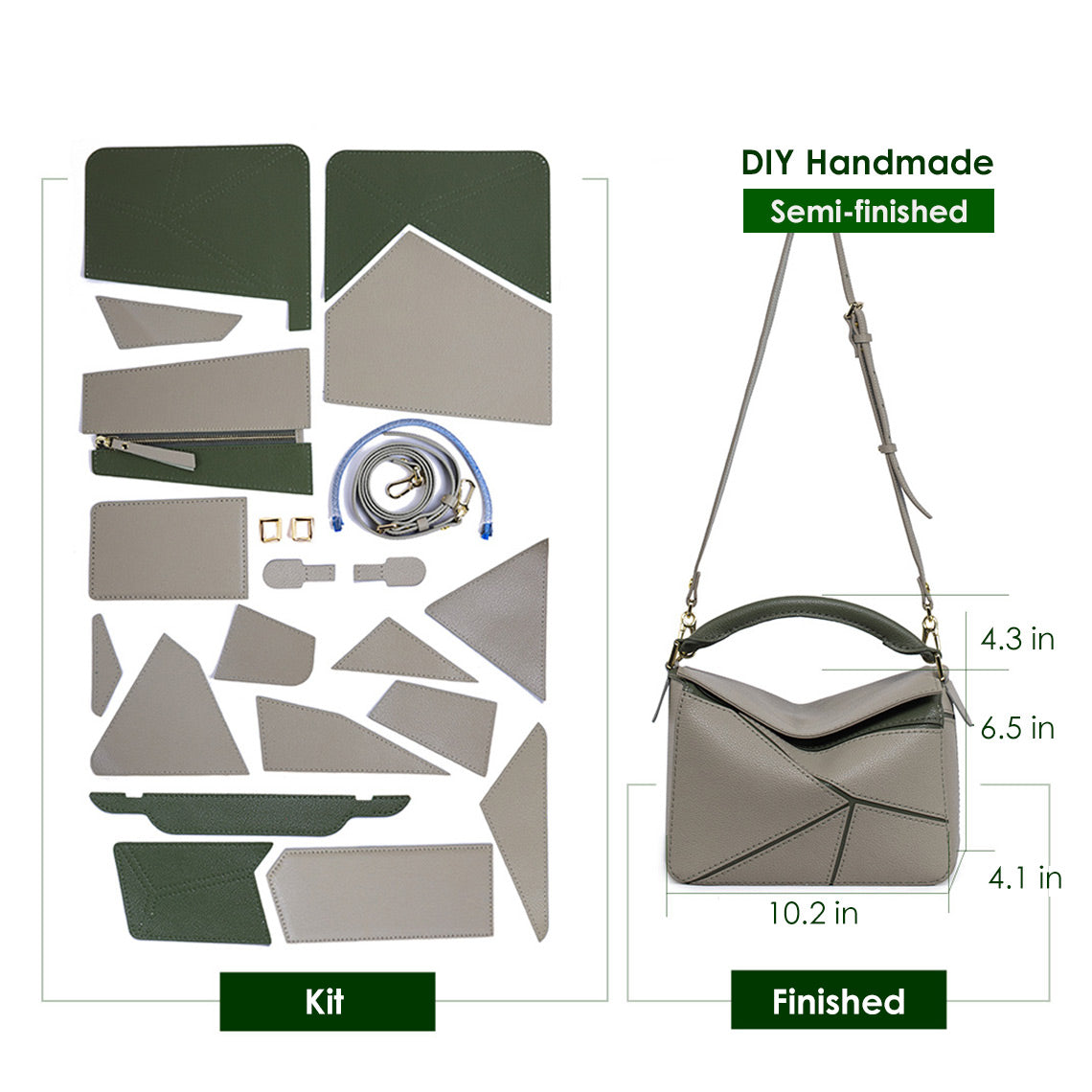 Leder-Puzzle-Umhängetasche-DIY-Kit 