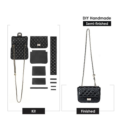 Top Grain Leather Small Quilted Chain Bag DIY Kit - CUCUBIRD