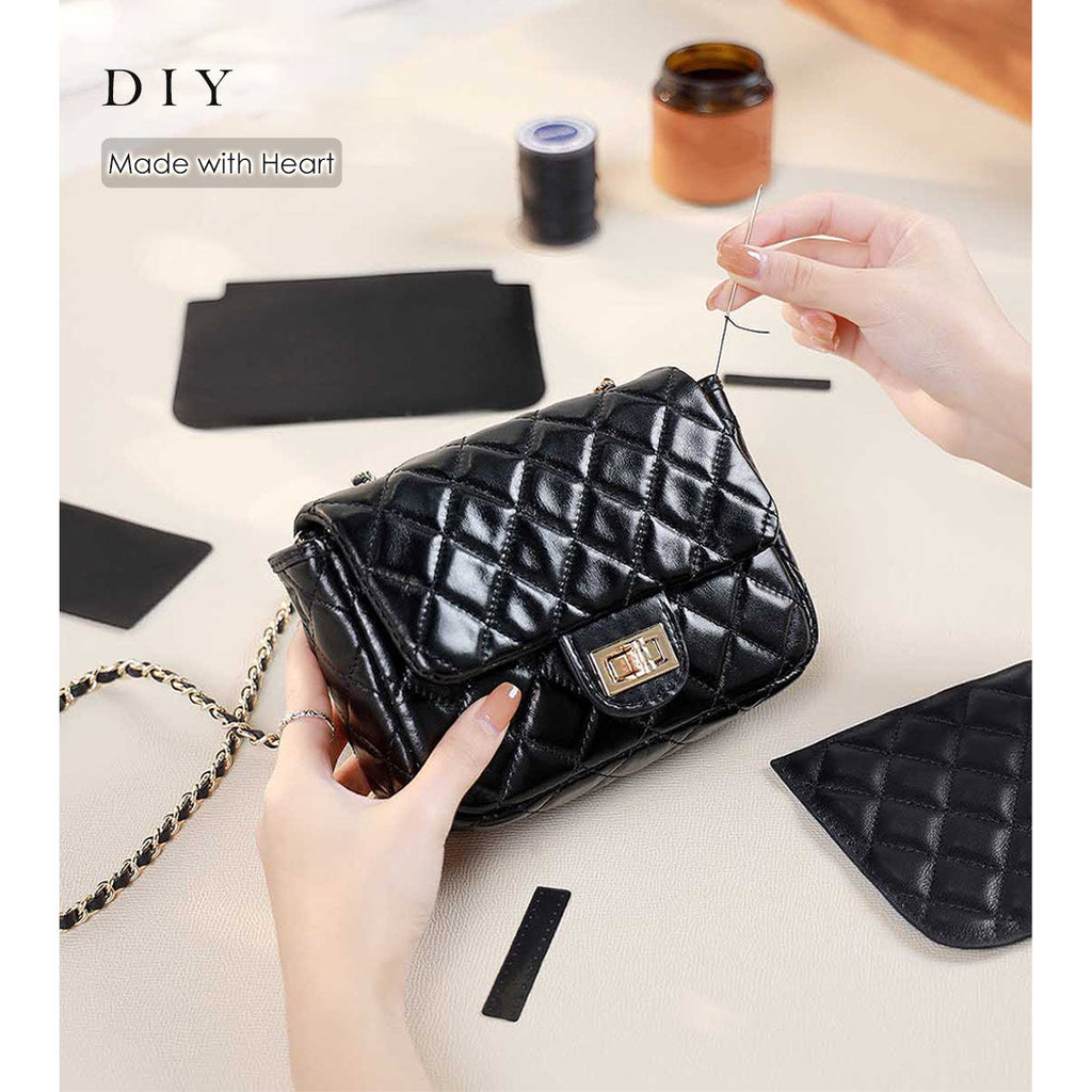 CUCUBIRD Top Grain Leather Small Quilted Chain Bag DIY Kit  