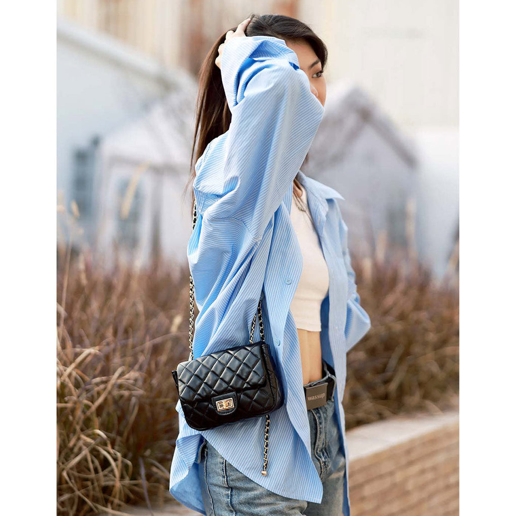 CUCUBIRD Top Grain Leather Small Quilted Chain Bag DIY Kit  