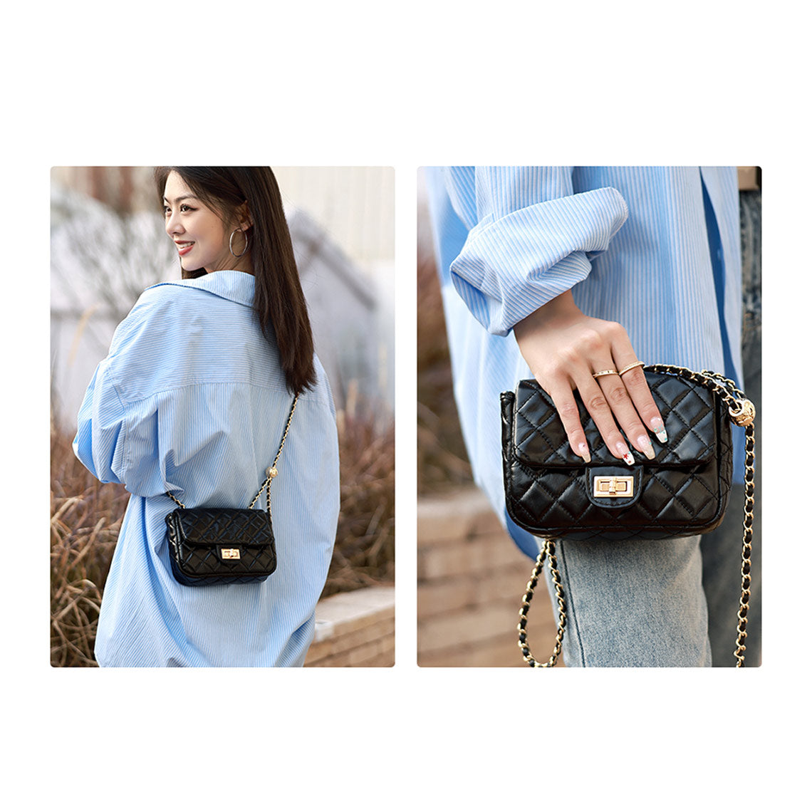 CUCUBIRD Top Grain Leather Small Quilted Chain Bag DIY Kit  