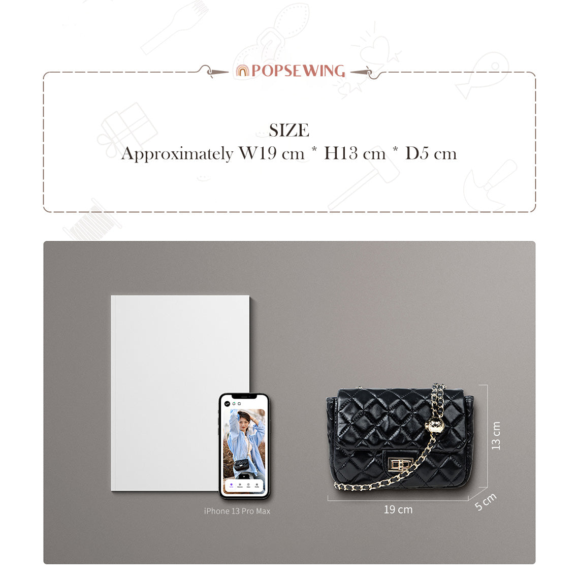 CUCUBIRD Top Grain Leather Small Quilted Chain Bag DIY Kit  