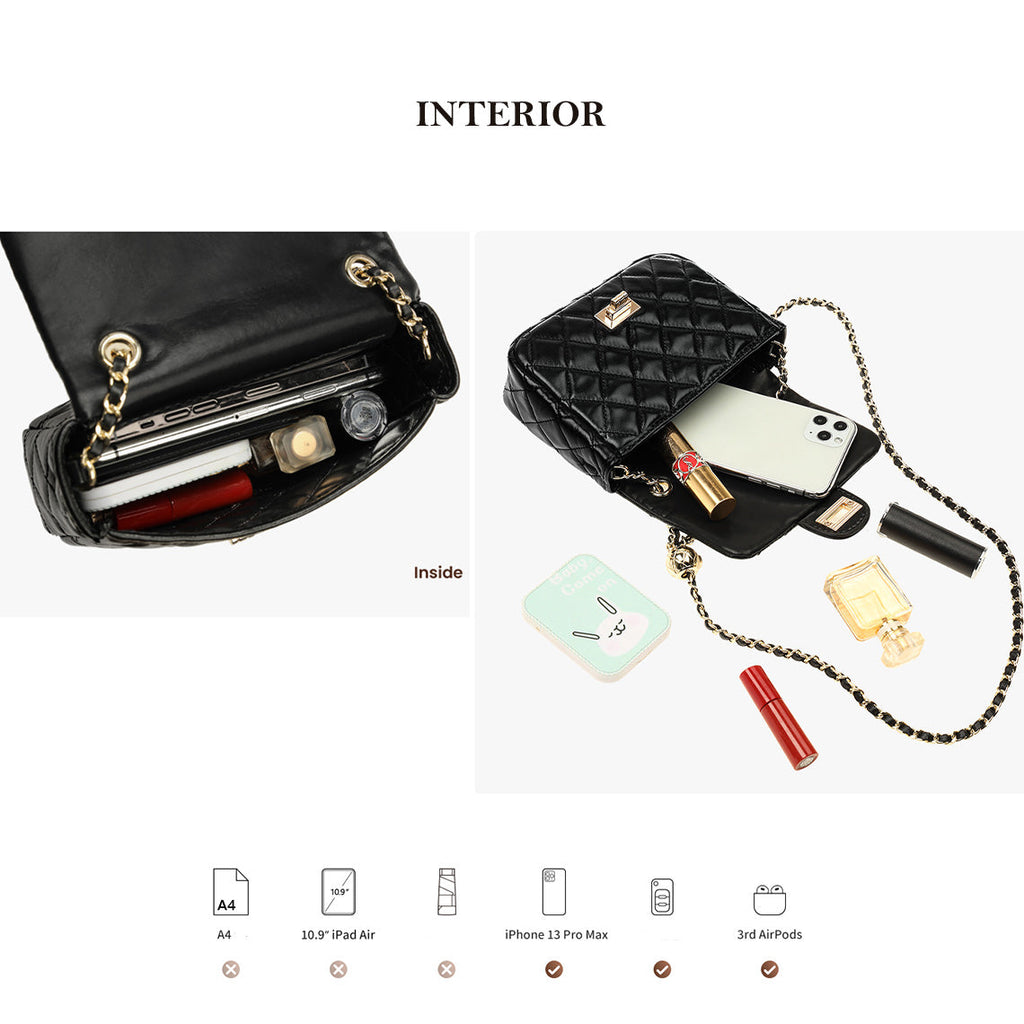 CUCUBIRD Top Grain Leather Small Quilted Chain Bag DIY Kit  