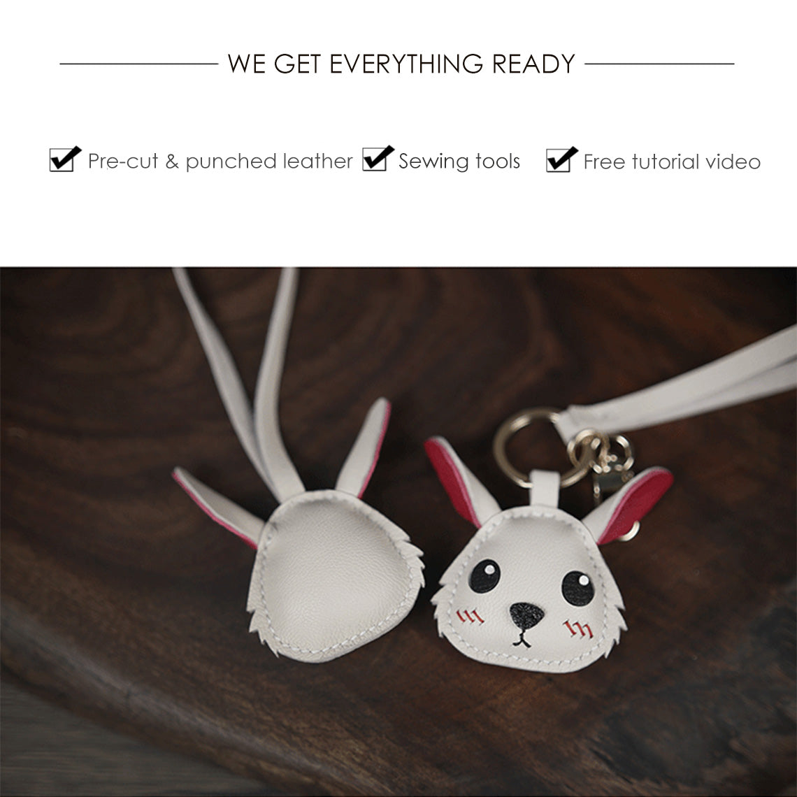 Sheep Leather Gavin the Rabbit Charm DIY Kit - CUCUBIRD