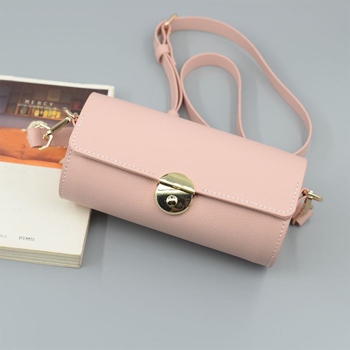 CUCUBIRD Vegan Leather Cylinder Bag DIY Kit Pink 