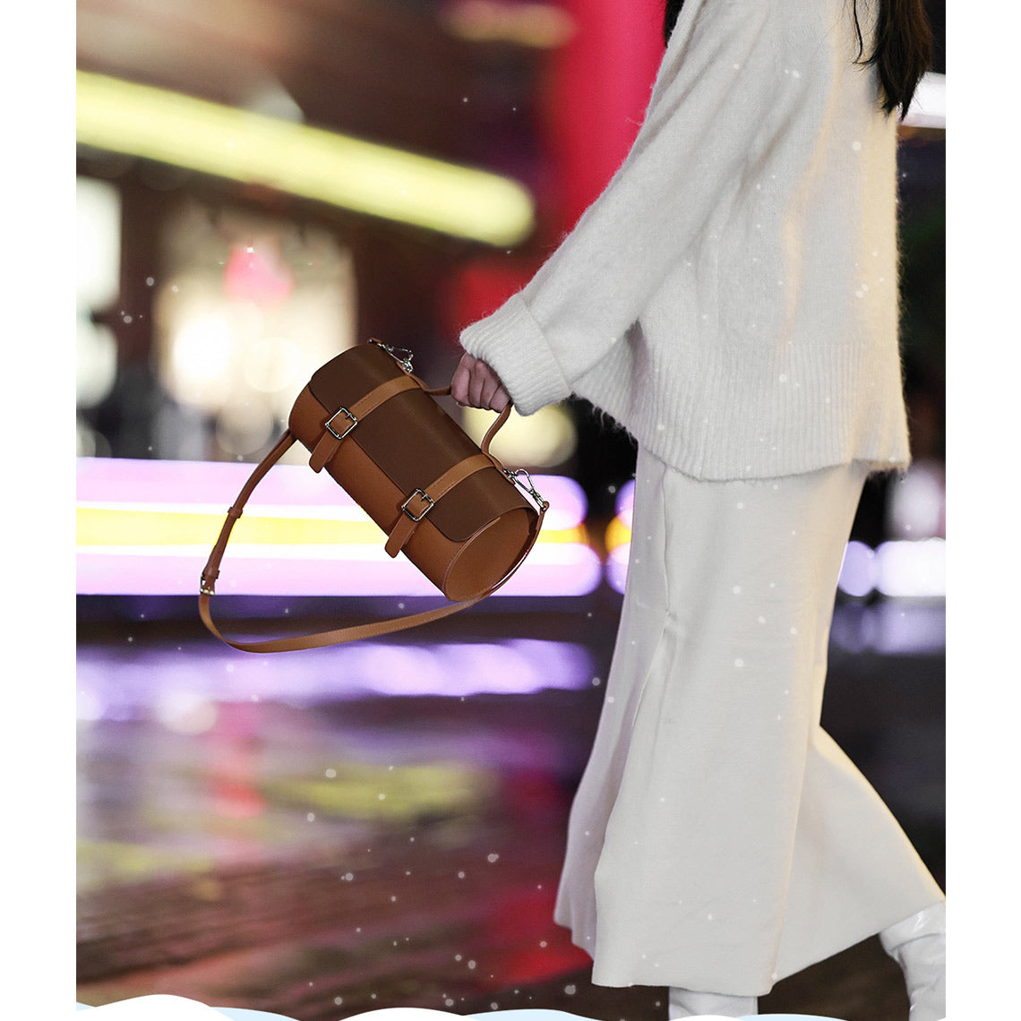 CUCUBIRD Leather Cylinder Satchel Top Handle Bag DIY Kit  