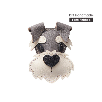 Sheep Leather Schnauzer Keychain Charm DIY Kit - CUCUBIRD