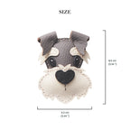 CUCUBIRD Sheep Leather Schnauzer Keychain Charm DIY Kit  