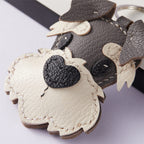 CUCUBIRD Sheep Leather Schnauzer Keychain Charm DIY Kit  