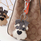 CUCUBIRD Sheep Leather Schnauzer Keychain Charm DIY Kit  